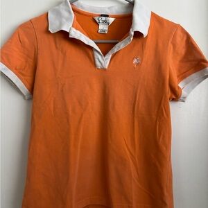 Lilly Pulitzer Orange Polo with White Collar